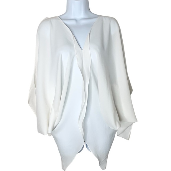 Sugarlips Blouse Top Tiered Flowy Top Off White Open Sleeve Y2k 2000s Size XS - Picture 2 of 16
